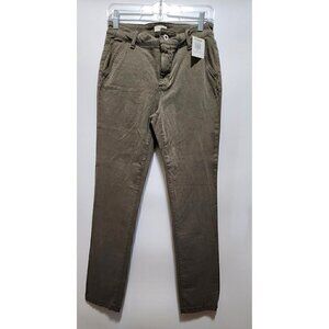 NEW St. John's Bay Women's Size 4 Straight Pants Jeans Green